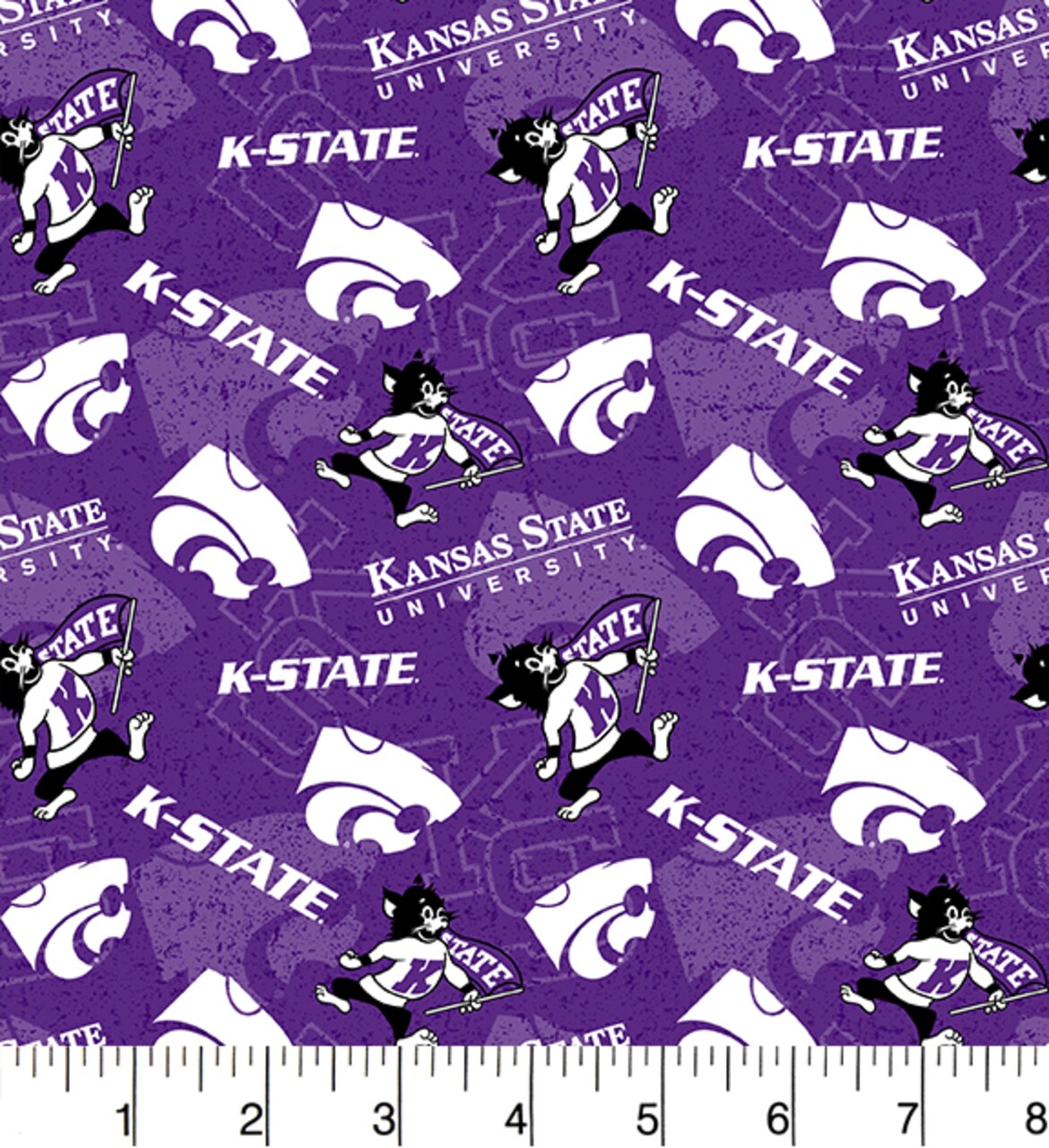 Sykel Enterprises-Kansas State University Cotton Fabric-Kansas State Wildcats Tone On Tone Cotton Quilting Fabric
